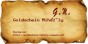 Goldschein Mihály névjegykártya
